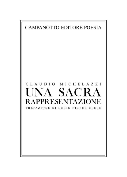 Una sacra rappresentazione - Claudio Michelazzi - copertina