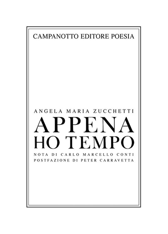 Appena ho tempo - Angela Maria Zucchetti - copertina