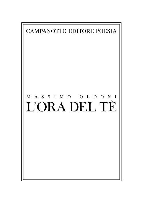 L' ora del tè - Massimo Oldoni - copertina
