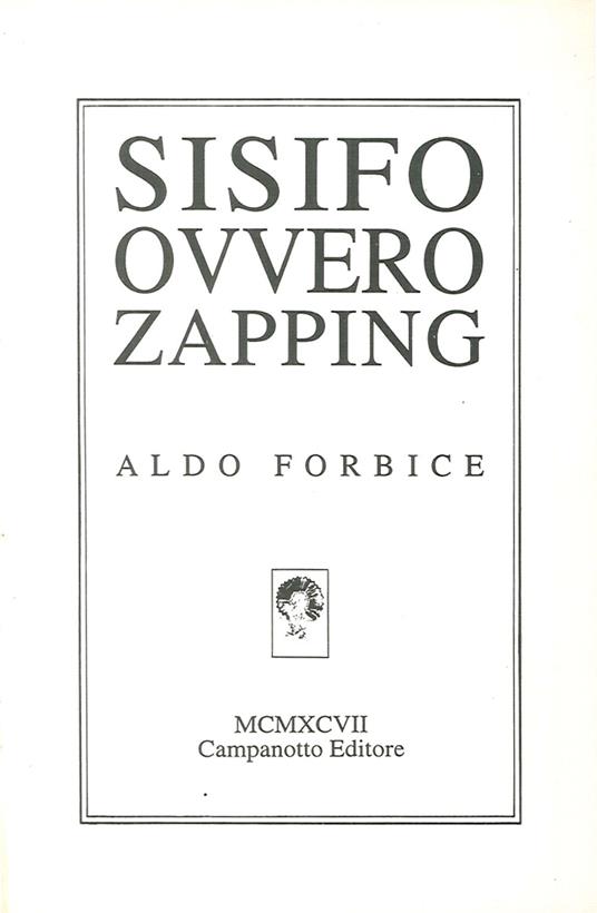 Sisifo ovvero zapping - Aldo Forbice - copertina