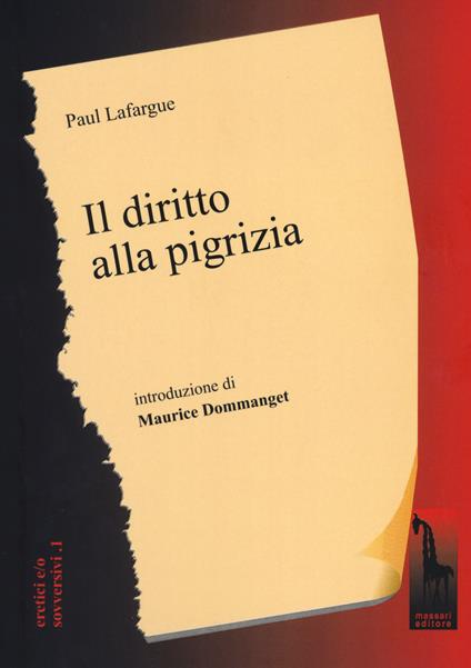 Il diritto alla pigrizia - Paul Lafargue - copertina