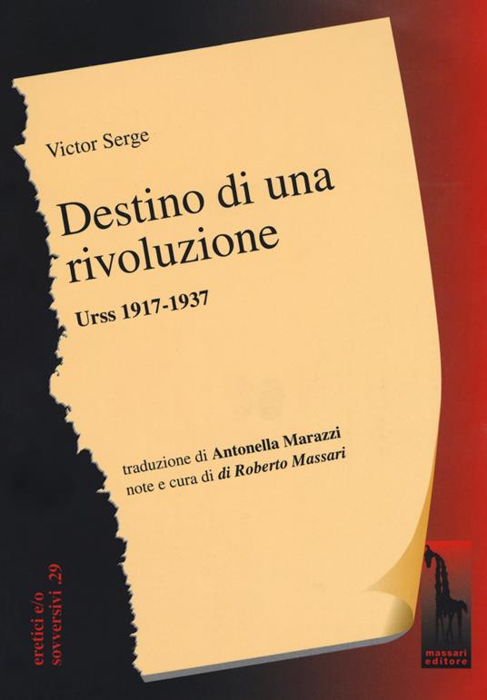 Destino di una rivoluzione. Urss 1917-1937 - Victor Serge - copertina