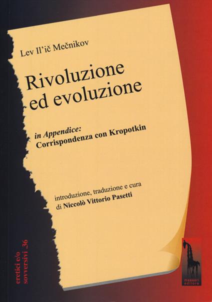 Rivoluzione ed evoluzione. Testo russo a fronte - Lev Il'ic Mecnikov - copertina