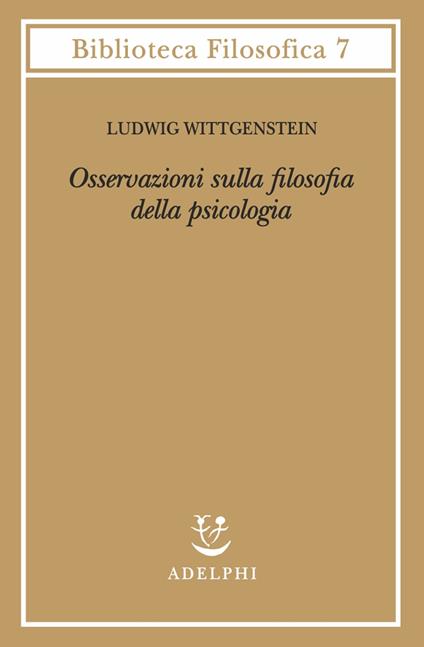 Osservazioni sulla filosofia della psicologia - Ludwig Wittgenstein - copertina