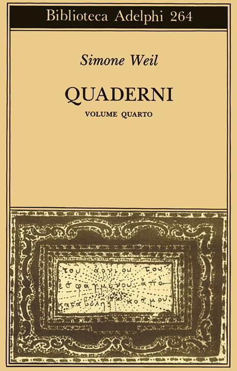 Quaderni. Vol. 4 - Simone Weil - copertina
