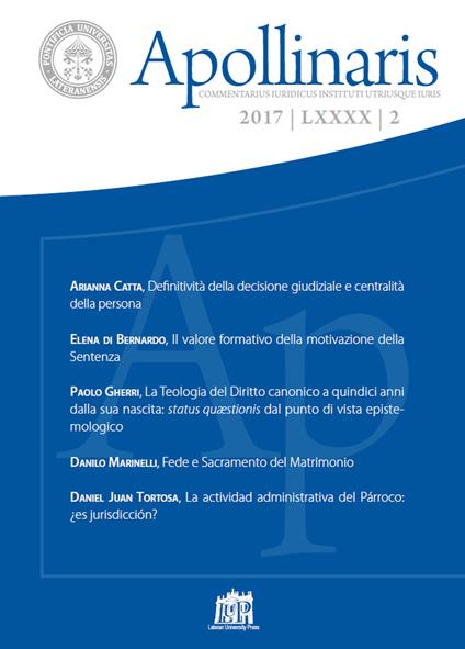 Apollinaris (2017). Vol. 2 - copertina