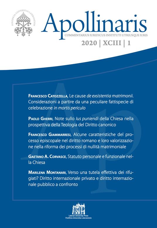 Apollinaris (2020). Vol. 1 - copertina