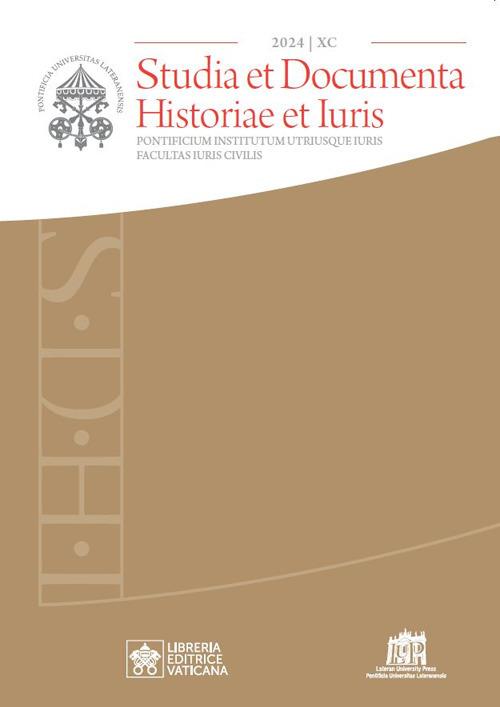 Studia et documenta historiae et iuris (2024). Vol. 90 - copertina