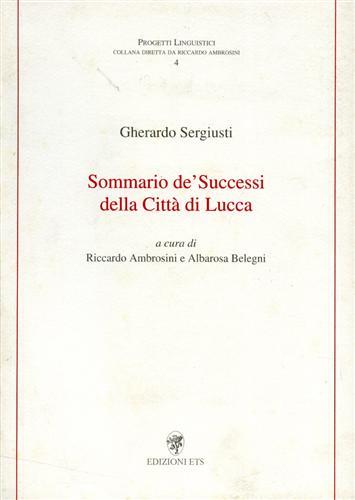 Sommario de' successi della città di Lucca - Gherardo Sergiusti - copertina