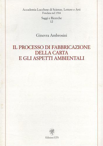Il processo di fabbricazione della carta e gli aspetti ambientali - Ginevra Ambrosini - copertina