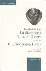 La discoverta del vero Omero-Giudizio sopra Dante - Giambattista Vico - copertina