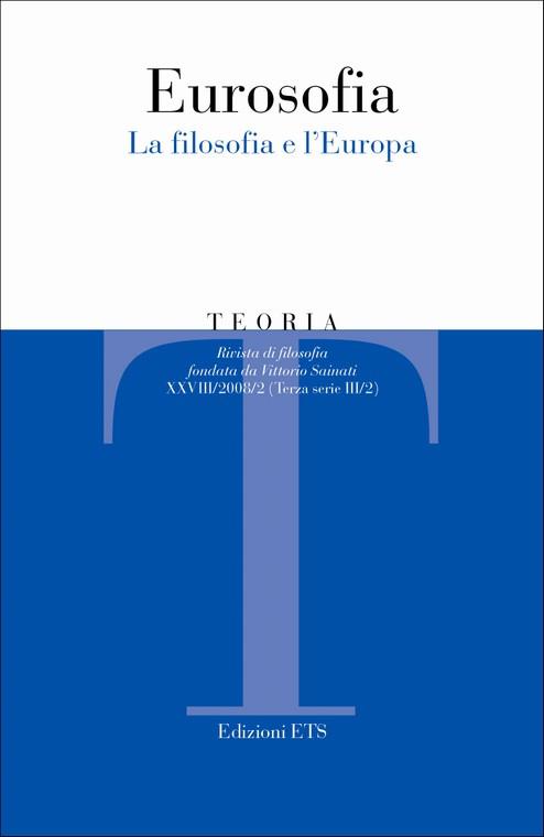 Teoria (2008). Vol. 2: Eurosofia. La filosofia e l'Europa - copertina