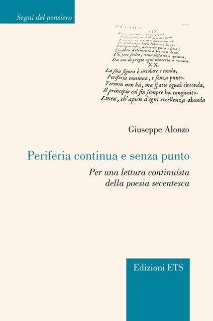 Periferia continua e senza punto. Per una lettura continuista della poesia secentesca - Giuseppe Alonzo - copertina