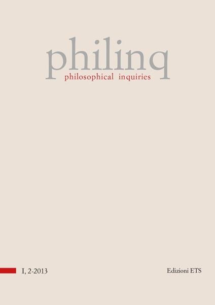 Philinq. Philosophical inquiries (2013). Vol. 2 - copertina