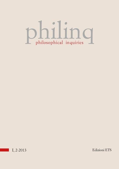 Philinq. Philosophical inquiries (2013). Vol. 2 - copertina