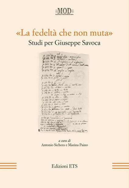 «La fedeltà che non muta». Studi per Giuseppe Savoca - copertina