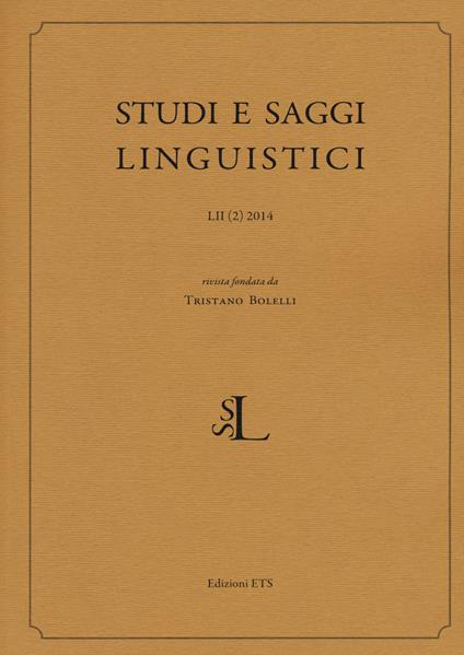 Studi e saggi linguistici (2014). Vol. 2 - copertina