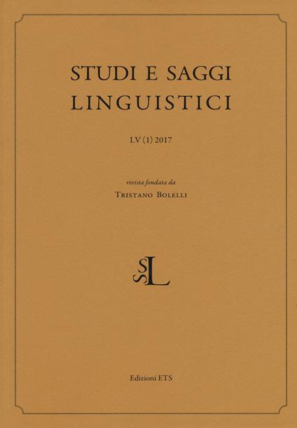 Studi e saggi linguistici (2017). Vol. 1 - copertina