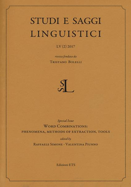 Studi e saggi linguistici (2017). Vol. 2 - copertina