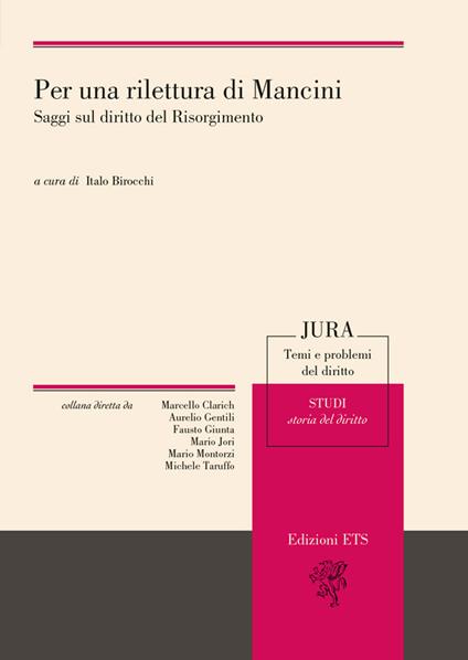 Per una rilettura di Mancini. Saggi sul diritto del Risorgimento - copertina