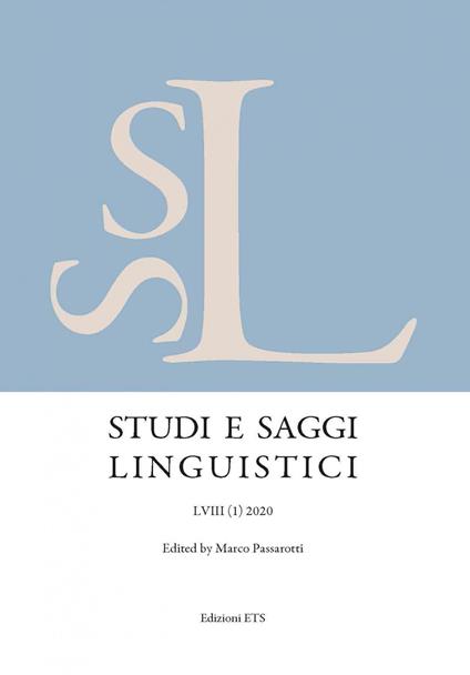 Studi e saggi linguistici (2020). Vol. 1 - copertina