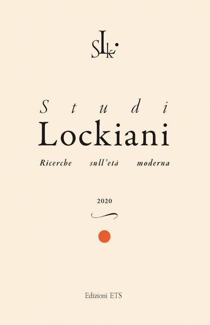 Studi lockiani. Ricerche sull'età moderna (2020). Vol. 1 - copertina