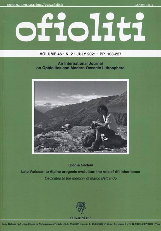 Ofioliti. An international journal on ophiolites and modern oceanic lithosphere (2021). Vol. 46/2 - copertina