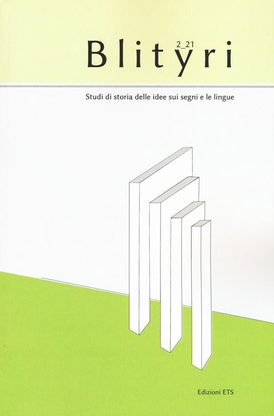 Blityri. Studi di storia delle idee sui segni e le lingue (2021). Vol. 2 - copertina