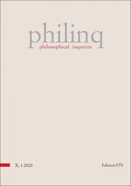 Philinq. Philosophical inquiries (2022). Vol. 1 - copertina