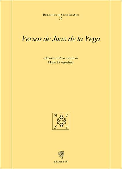 Versos de Juan de la Vega. Ediz. critica - copertina