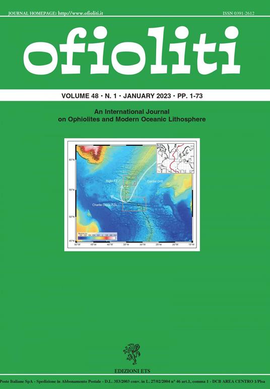Ofioliti. An international journal on ophiolites and modern oceanic lithosphere (2023). Vol. 48/1 - copertina