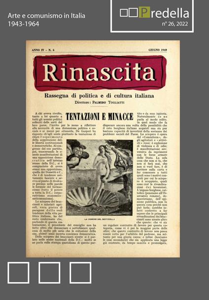 Predella (2022). Vol. 26: Arte e comunismo in Italia 1943-1964 - copertina