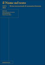 Il nome nel testo. Rivista internazionale di onomastica letteraria (2024). Vol. 26
