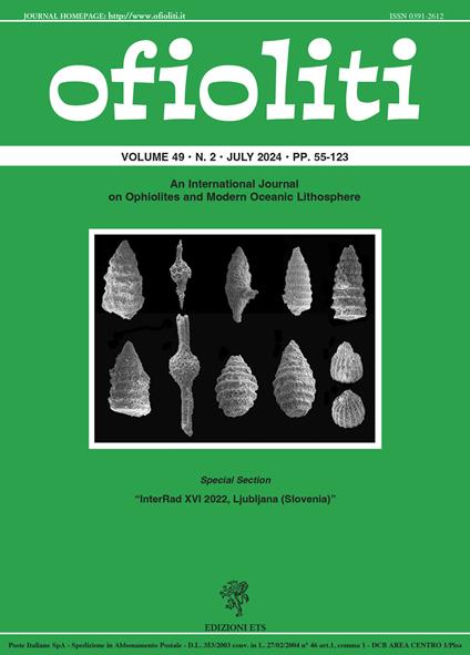 Ofioliti. An international journal on ophiolites and modern oceanic lithosphere (2024). Vol. 49/2 - copertina