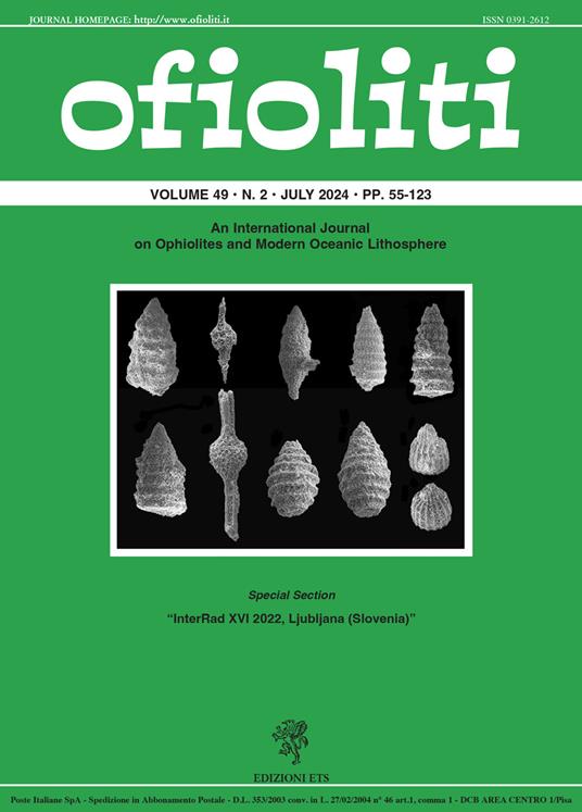 Ofioliti. An international journal on ophiolites and modern oceanic lithosphere (2024). Vol. 49/2 - copertina