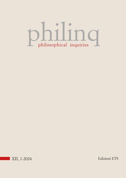 Philinq. Philosophical inquiries (2024). Vol. 1 - copertina