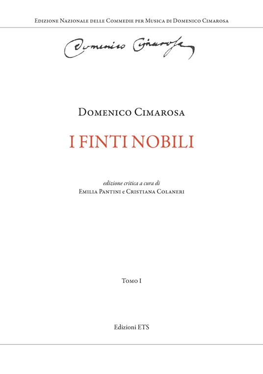 I finti nobili. Vol. 1 - Domenico Cimarosa - copertina
