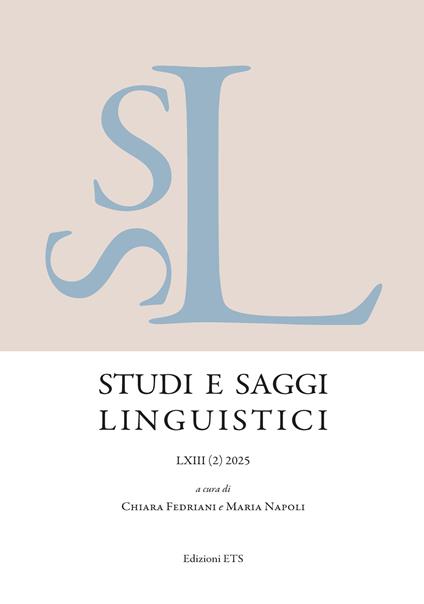 Studi e saggi linguistici (2025). Vol. 2 - copertina