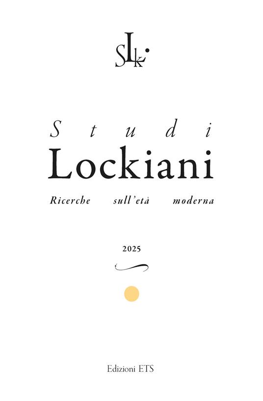 Studi lockiani. Ricerche sull'età moderna (2025). Vol. 6 - copertina