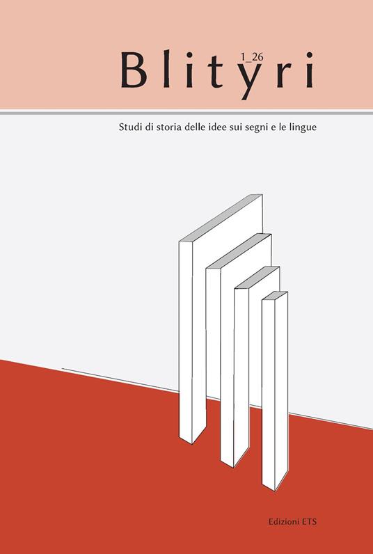 Blityri. Studi di storia delle idee sui segni e le lingue (2026). Vol. 1 - copertina