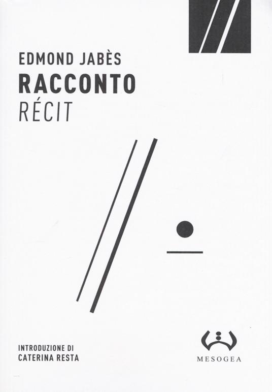 Racconto-Récit - Edmond Jabès - copertina