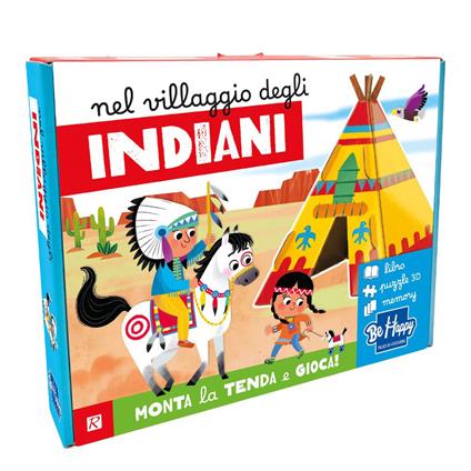 Nel villaggio degli indiani. Ediz. a colori. Con puzzle 3D - copertina