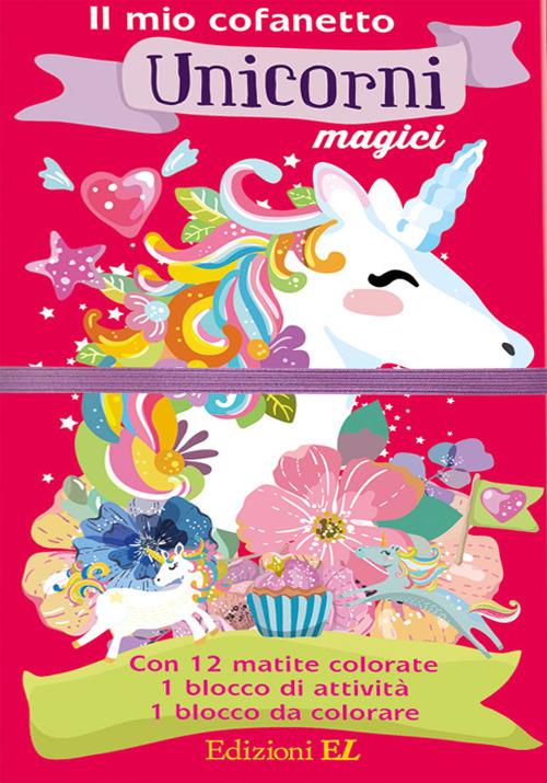 Il mio cofanetto. Unicorni magici. Ediz. illustrata. Con 12 matite colorate - copertina