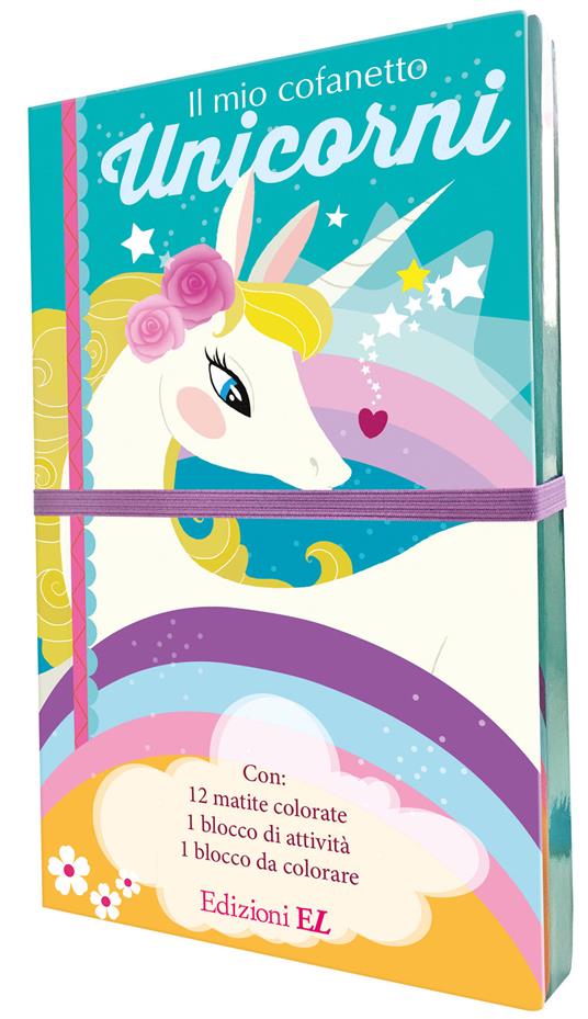 Il mio cofanetto. Unicorni. Ediz. illustrata. Con 12 matite colorate - copertina