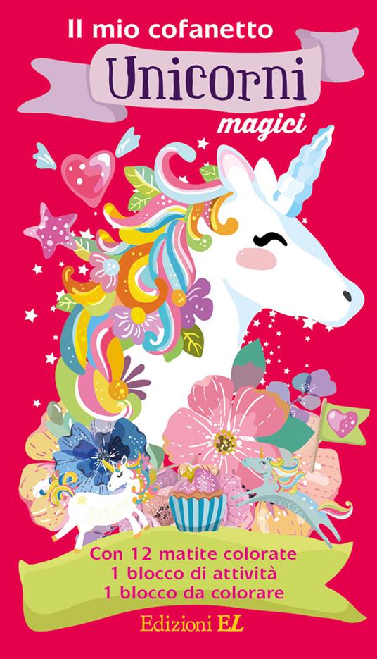 Il mio cofanetto. Unicorni magici. Ediz. illustrata. Con 12 matite colorate - copertina