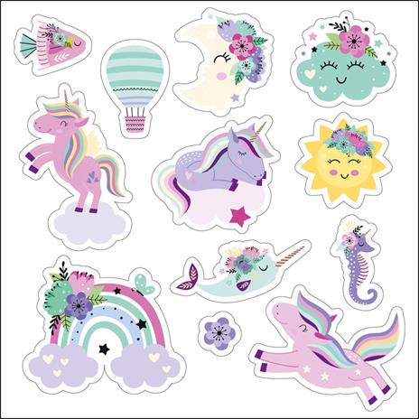 Caleidoscopio da colorare. Unicorni da sogno. Ediz. illustrata. Con 8 pennarelli. Con Adesivi - 4