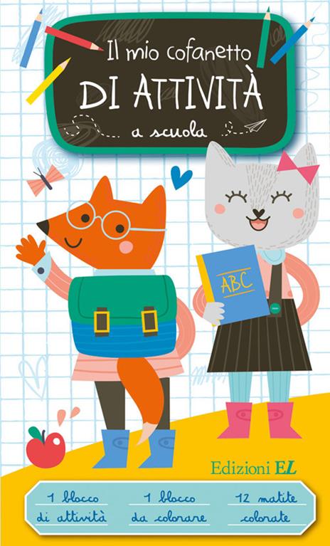 Il mio cofanetto di attività a scuola. Ediz. illustrata. Con 12 matite colorate - copertina