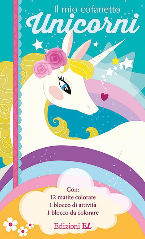 Il mio cofanetto. Unicorni. Ediz. illustrata. Con 12 matite colorate - copertina
