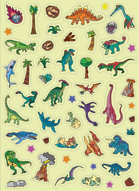 Dinosauri. Valigetta magica. Ediz. a colori. Con 5 matite. Con 10 pennarelli. Con Adesivi - 4