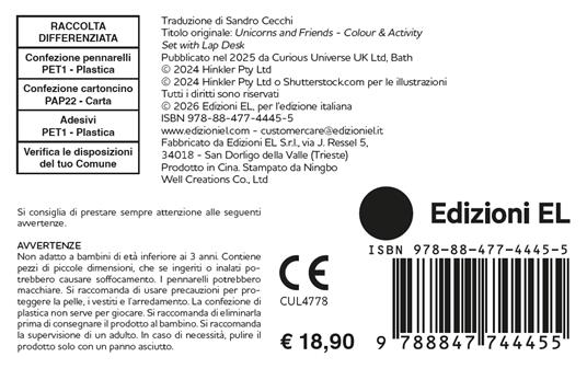 Caleidoscopio per disegnare. Unicorni. Ediz. a colori. Con 6 pennarelli. Con scrivania portatile. Con Adesivi - 5